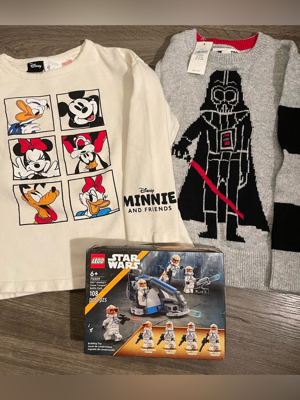 NIB & NWT Star Wars Disney Bundle! Retired LEGO & Gap Disney Zara sweaters